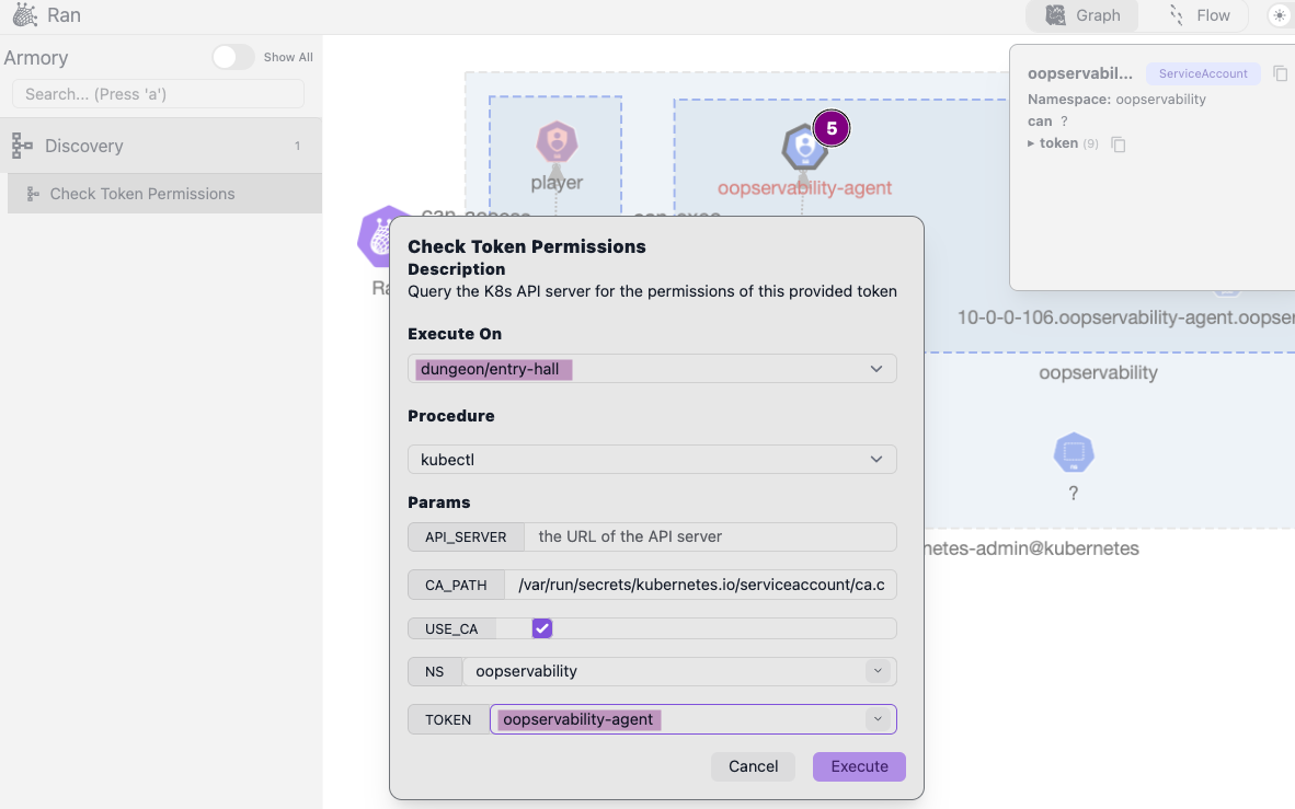 Checking the stolen token permissions