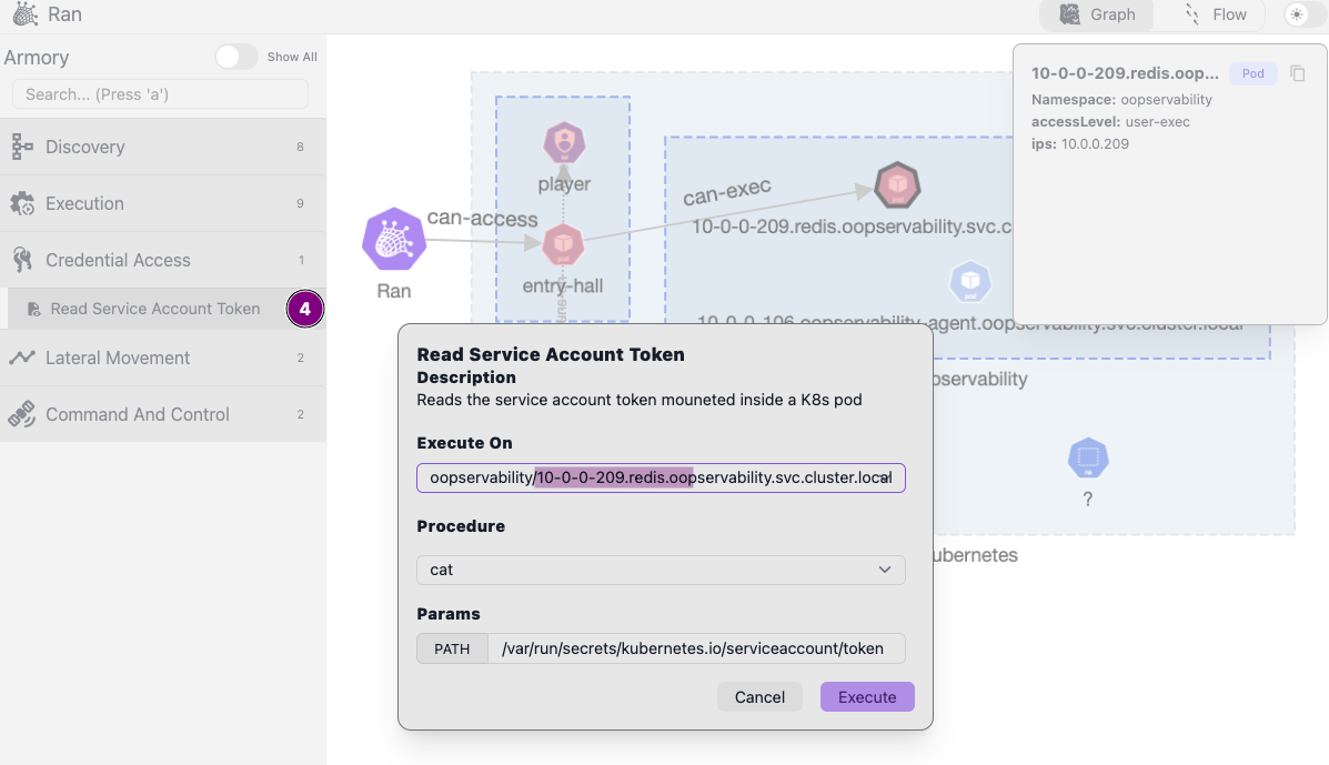 Ran reads the oopservability-agent token