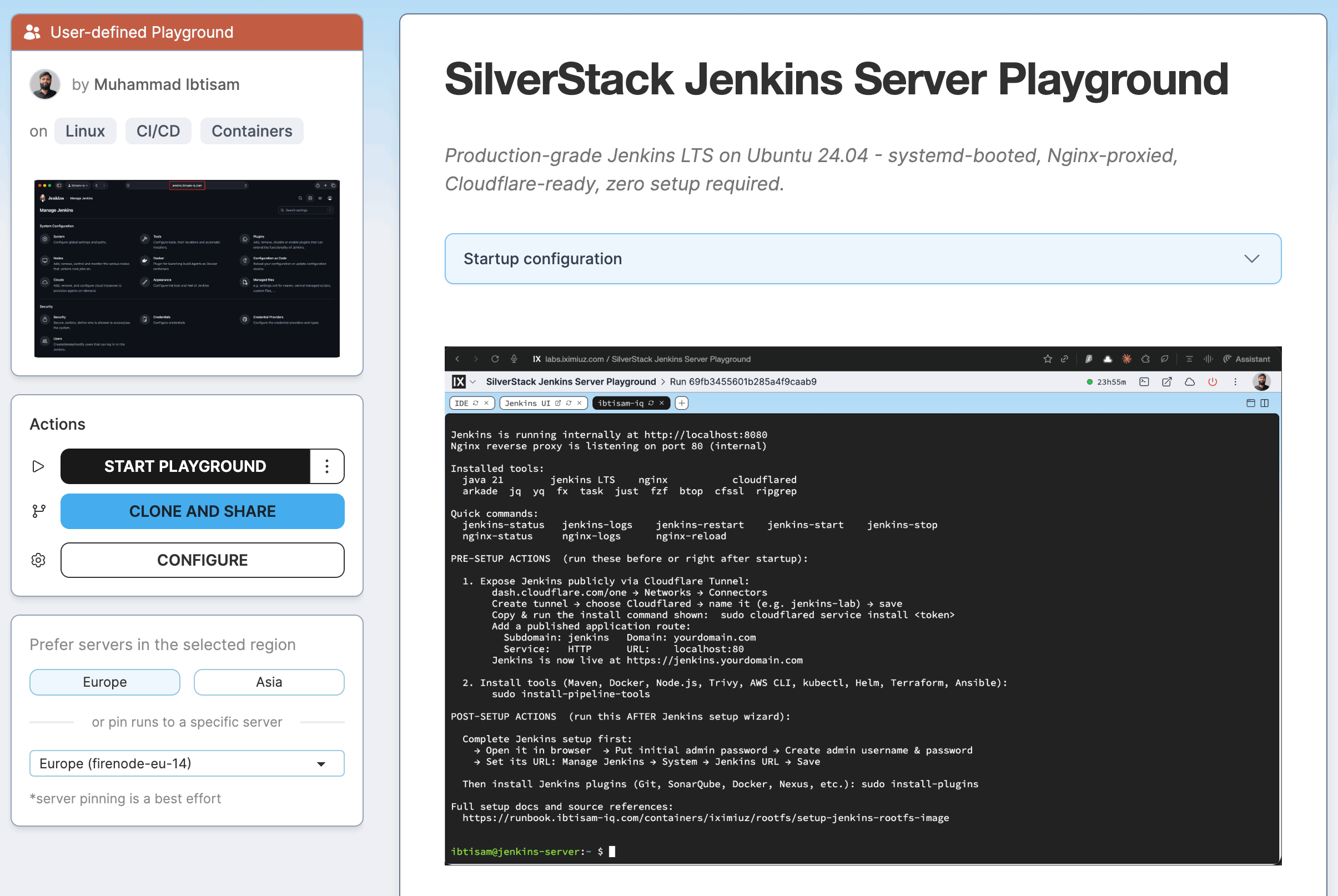 Ibtisam's CI/CD Lab Jenkins Server Playground