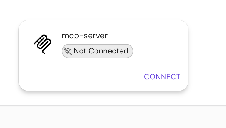 Pomerium's routes portal showing the MCP route as Not Connected with a Connect action