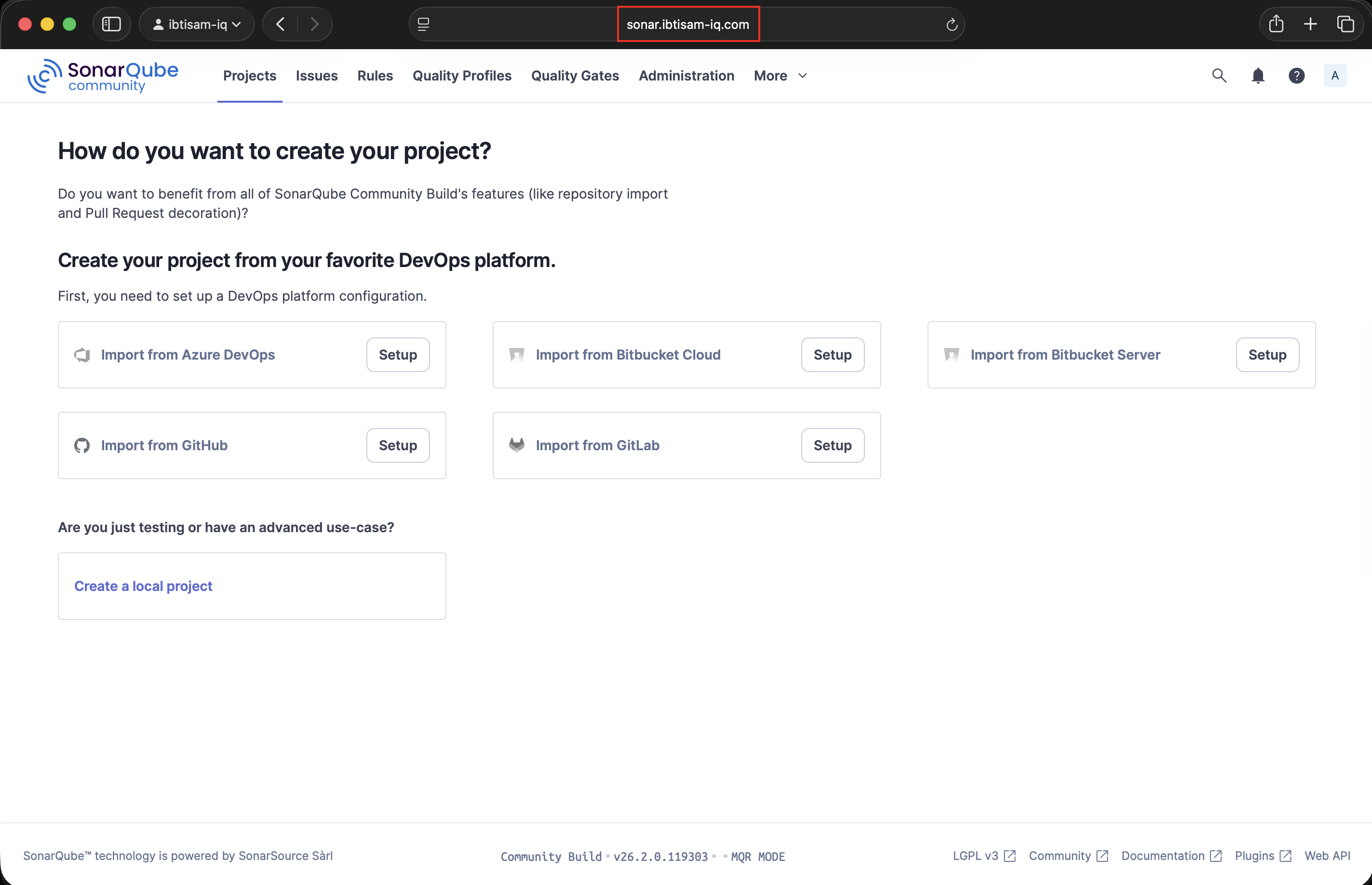 SilverStack SonarQube Server playground: Production-grade SonarQube 26.2 CE (LTA) on Ubuntu 24.04 - systemd-booted, PostgreSQL-backed, Nginx-proxied, Cloudflare-ready, zero setup required.
