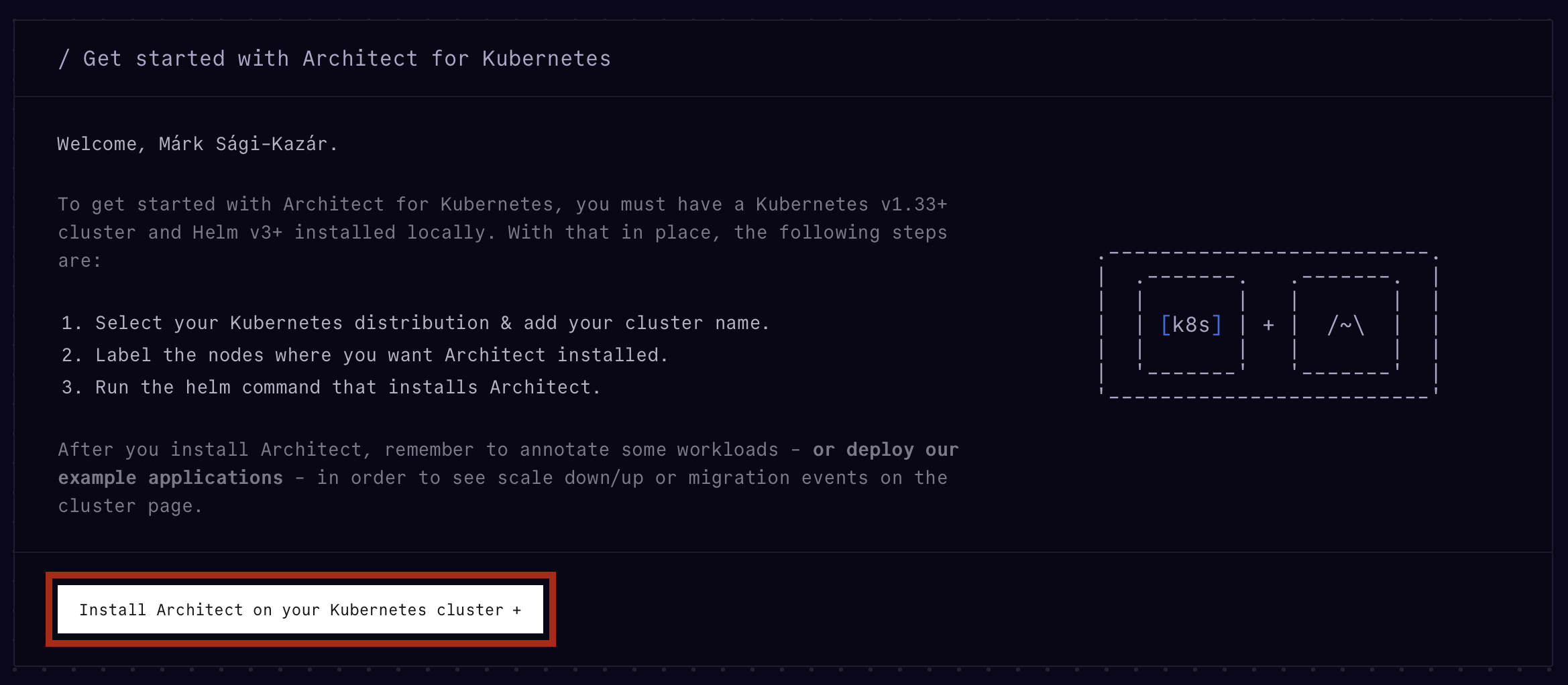 Install Architect on your Kubernetes cluster