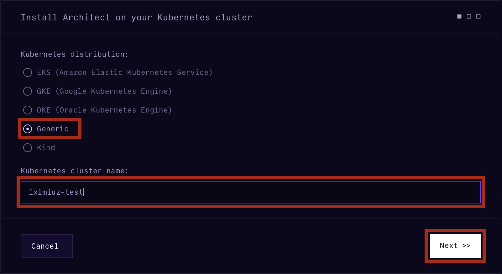 Pick a cluster name