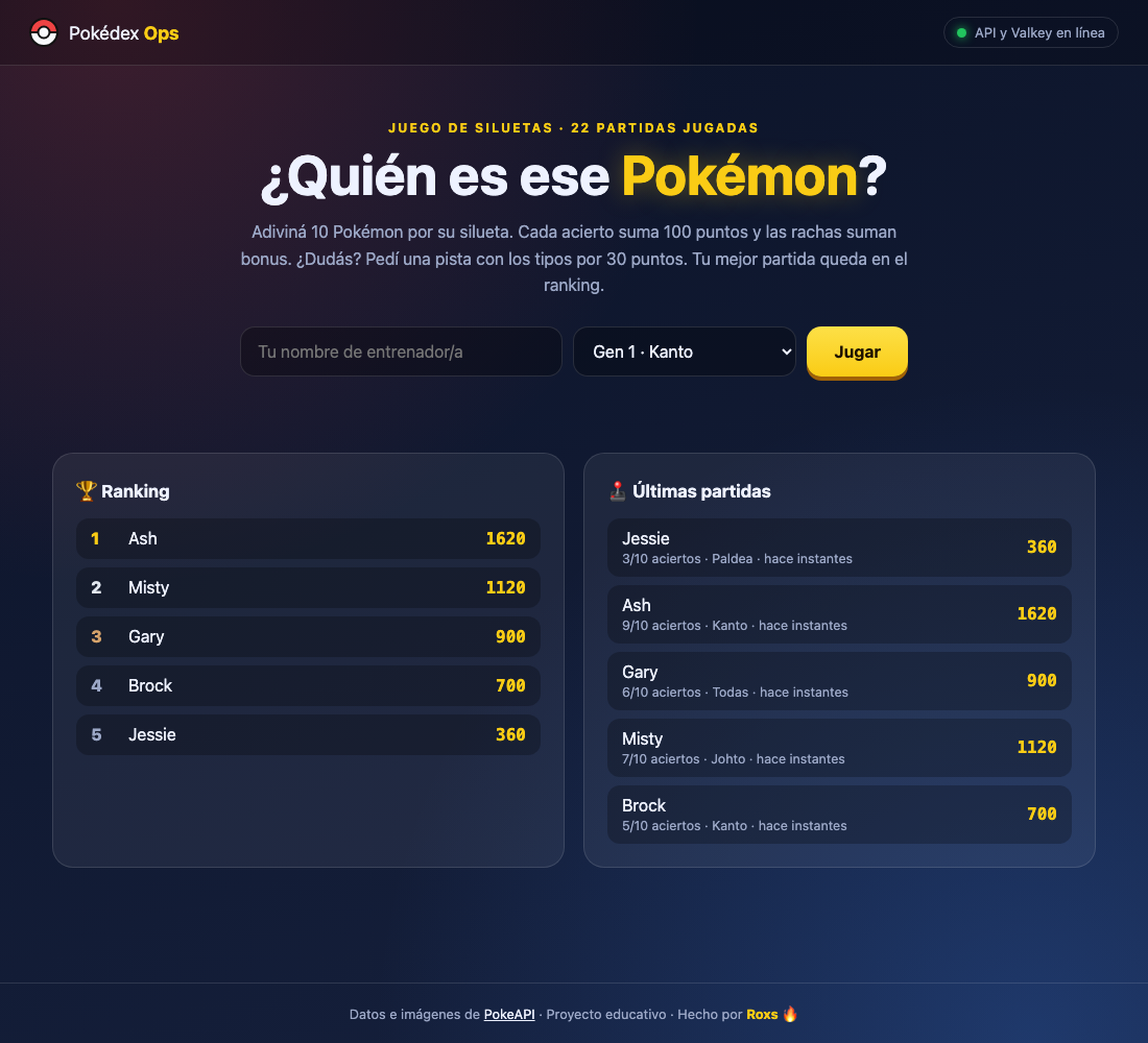 Pantalla de inicio del juego