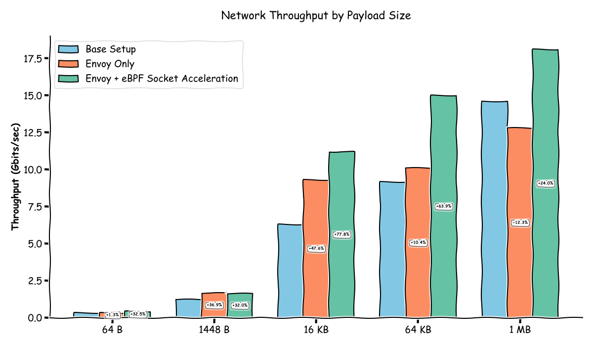 Network Throughput by Payload Size