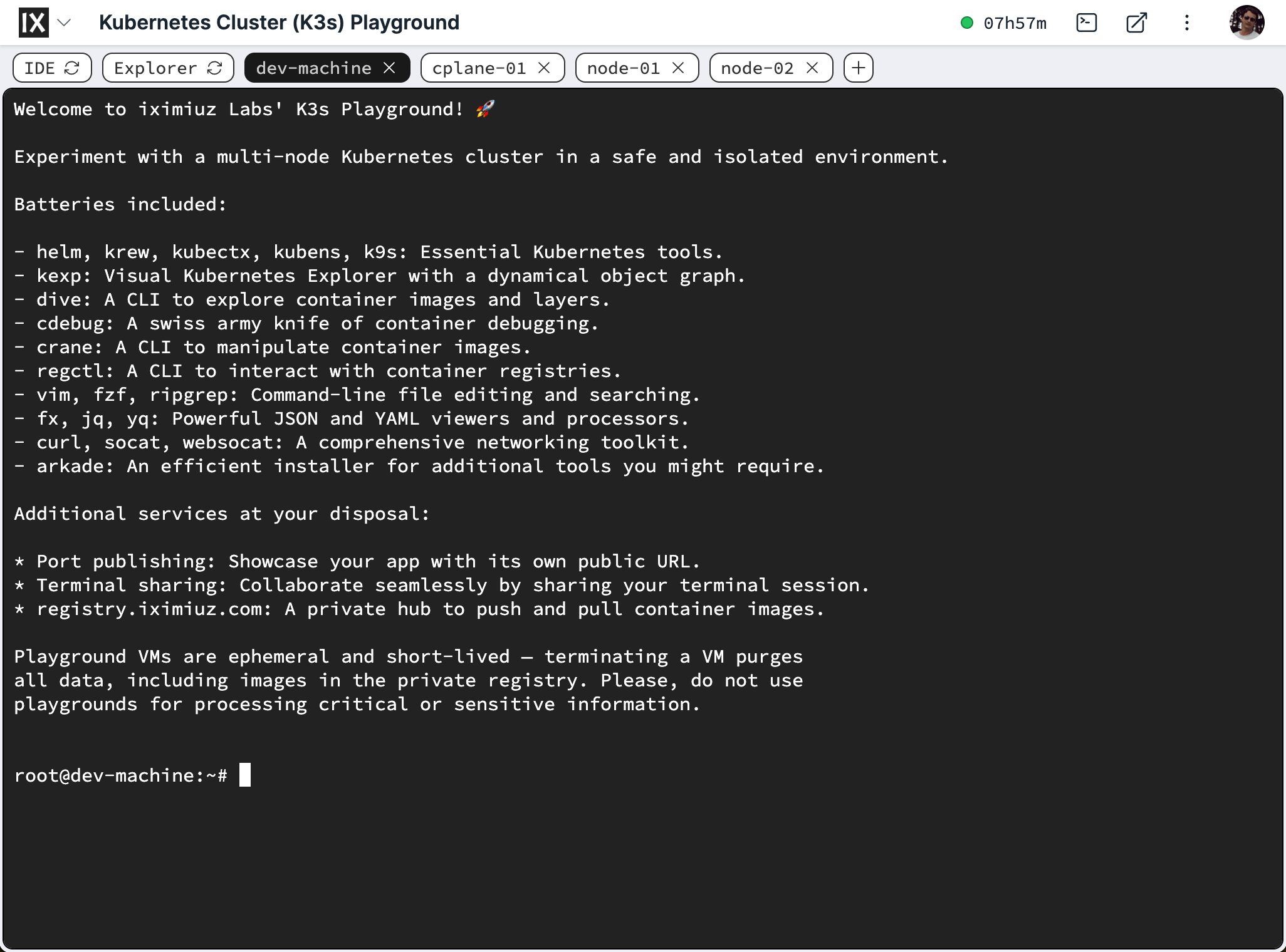 iximiuz Labs Playground Engine in action.