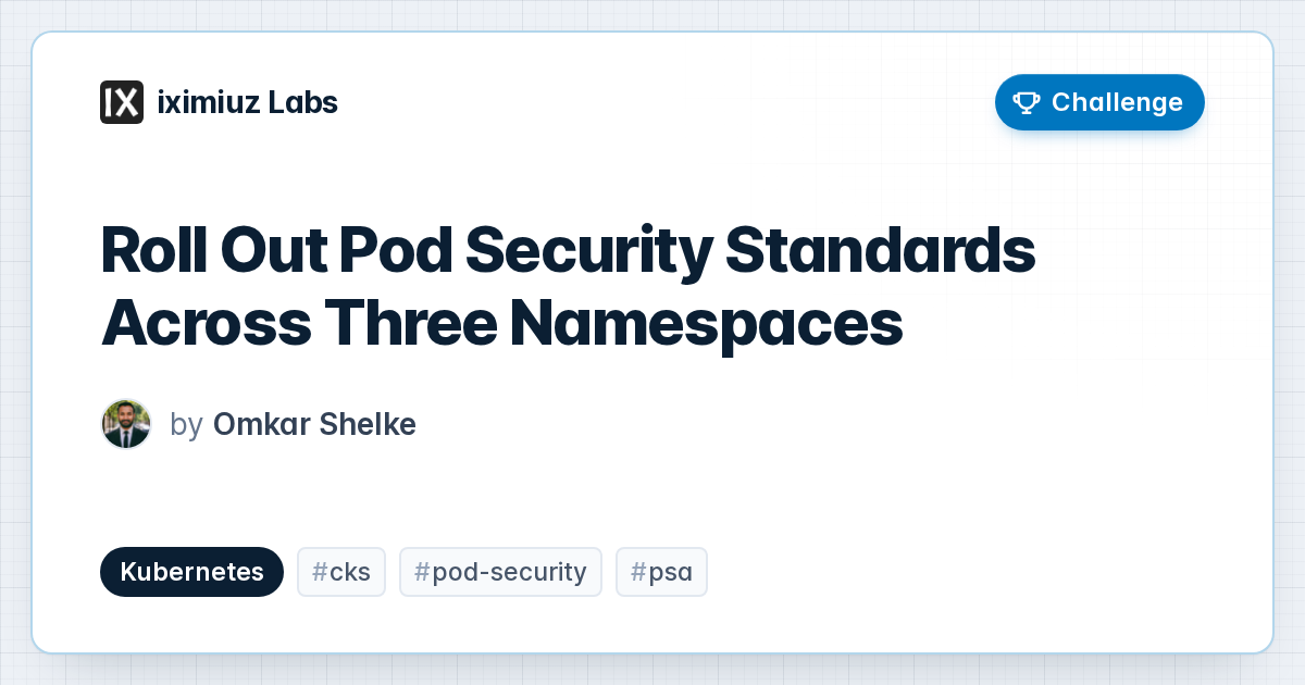 Roll Out Pod Security Standards Across Three Namespaces (cover image)