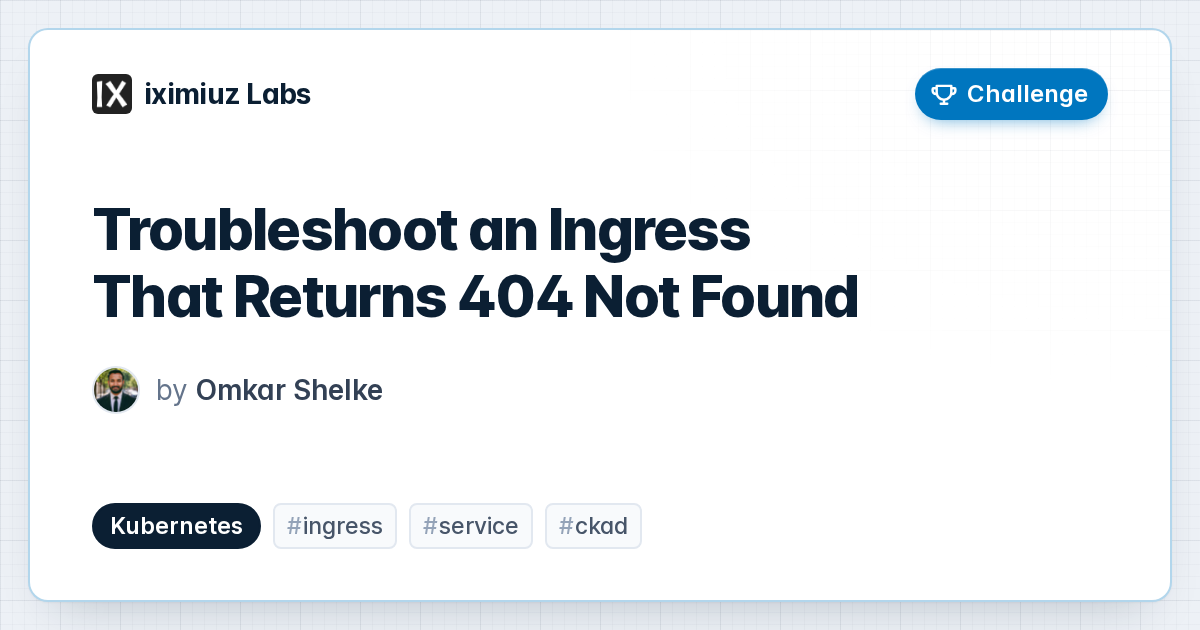 Troubleshoot an Ingress That Returns 404 Not Found (cover image)