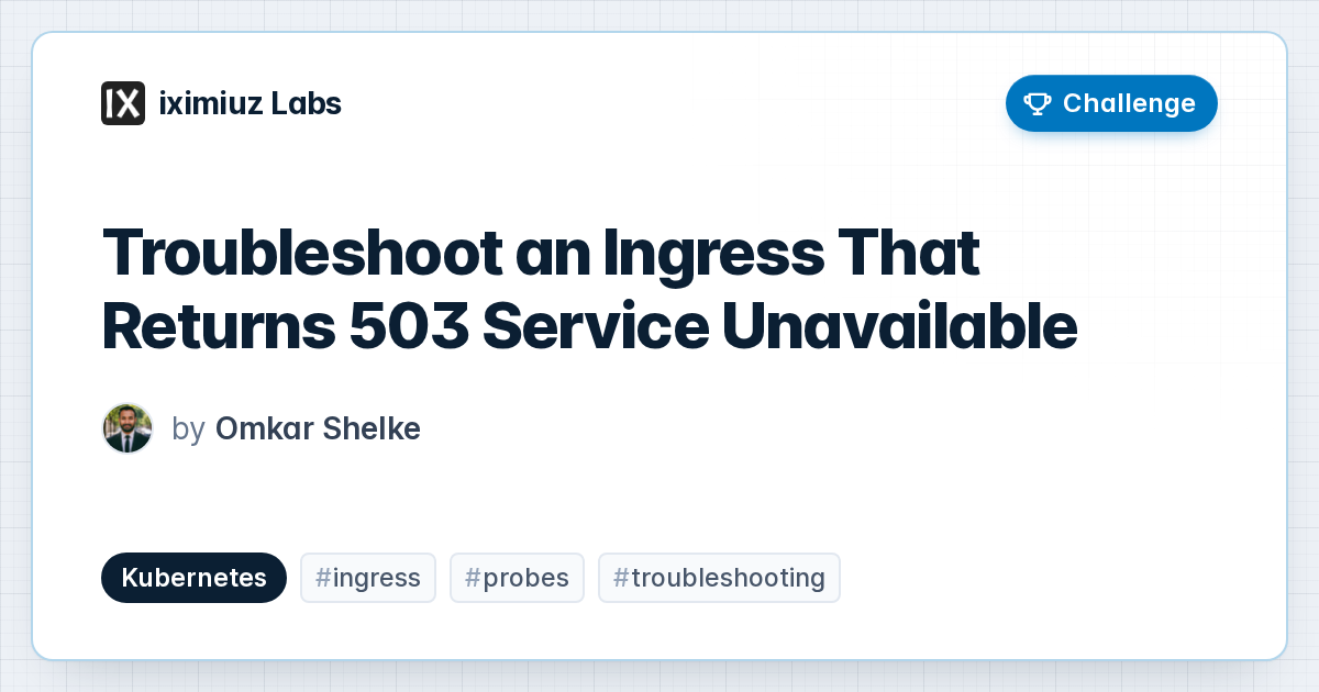 Troubleshoot an Ingress That Returns 503 Service Unavailable (cover image)