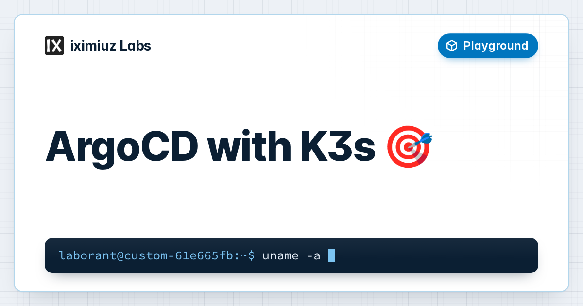 ArgoCD with K3s ๐ฏ playground: Welcome to the ArgoCD Playground, a lightweight K3s cluster pre-configured with ArgoCD for GitOps-based continuous deployment, Helm for package management, and the ArgoCD CLI for managing applications via the terminal.