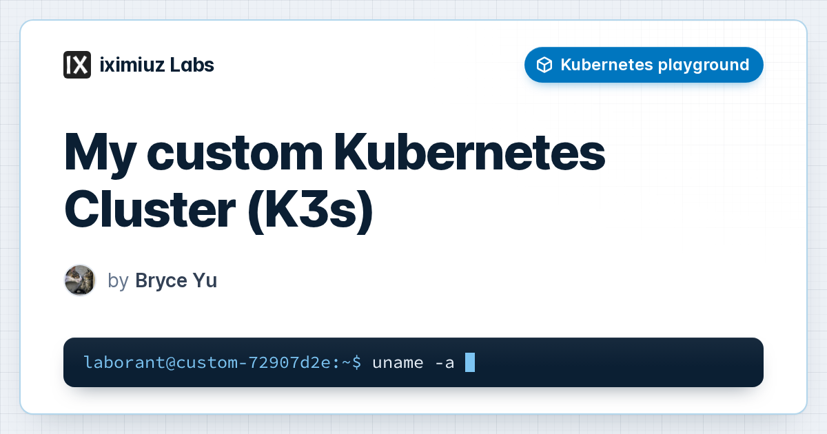 My custom Kubernetes Cluster (K3s) playground: