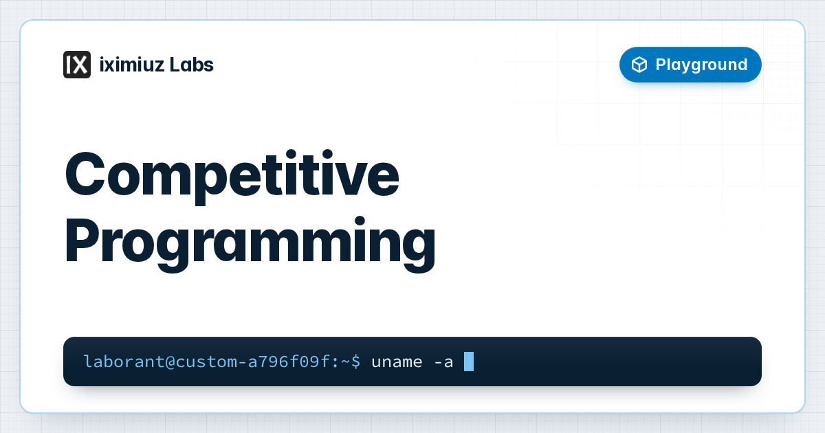 Competitive Programming playground: Playground with g++ and .vimrc pre-installed for competitive programming problems.