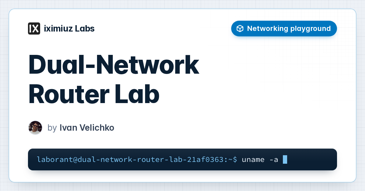 Dual-Network Router Lab playground: Five Ubuntu VMs across public and private subnets, joined by a dual-homed router. The private subnet has no direct Internet access.