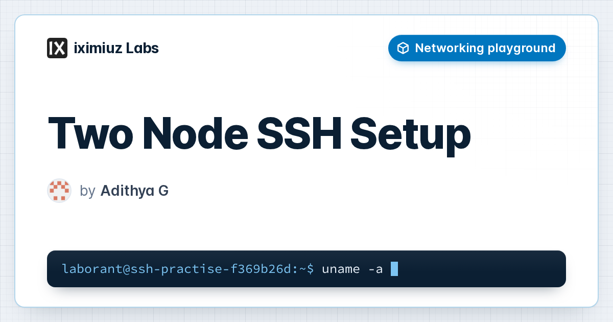 Two Node SSH Setup playground: